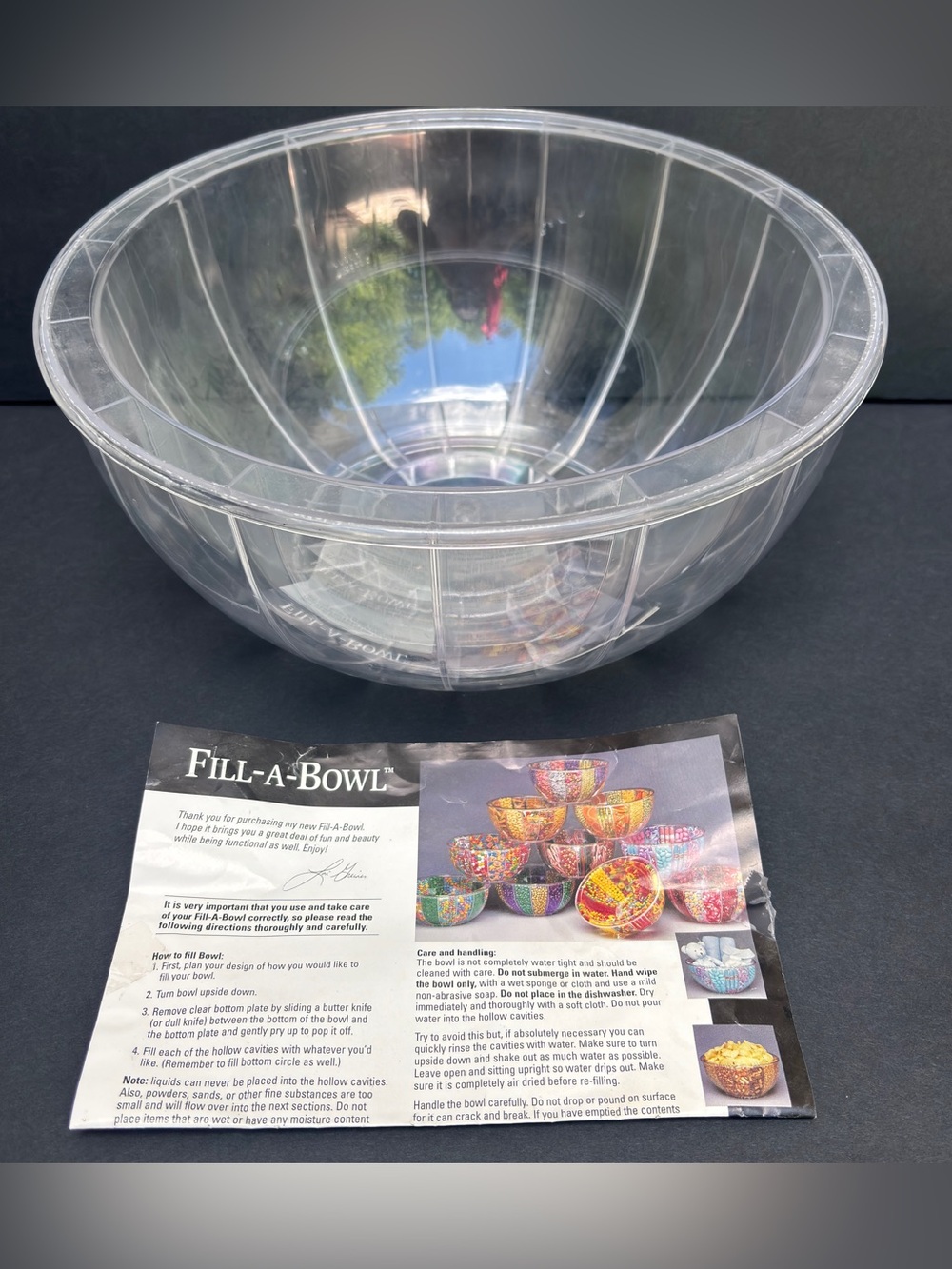 Fill-A-Bowl Lori Greiner QVC 12” Acrylic Party Serving Bowl Open Box